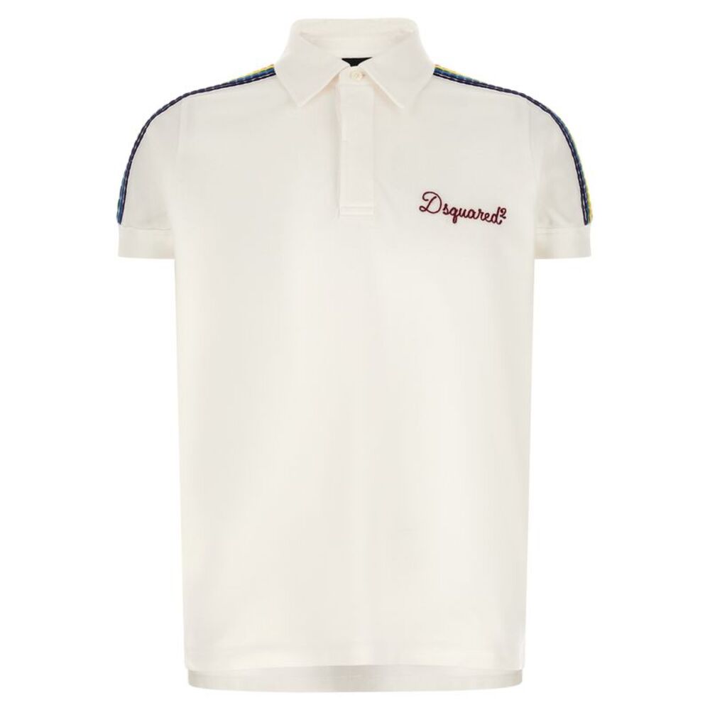 Dsquared² White Cotton Polo Men's Shirt